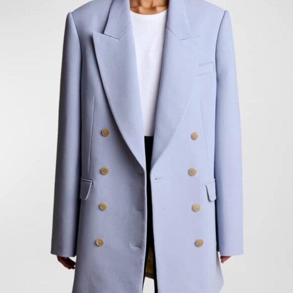 KHAITE Balton Double Breasted Blazer, Blue, sz 4 - Picture 5 of 8